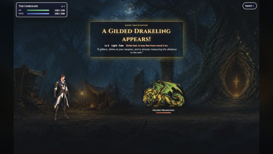 A rare encounter: the gold Gilded Drakeling appears on a forest road