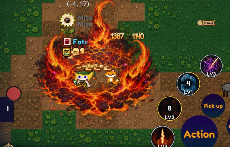 FateMMO Mage fighting with a fiery spell effect in real-time mobile combat
