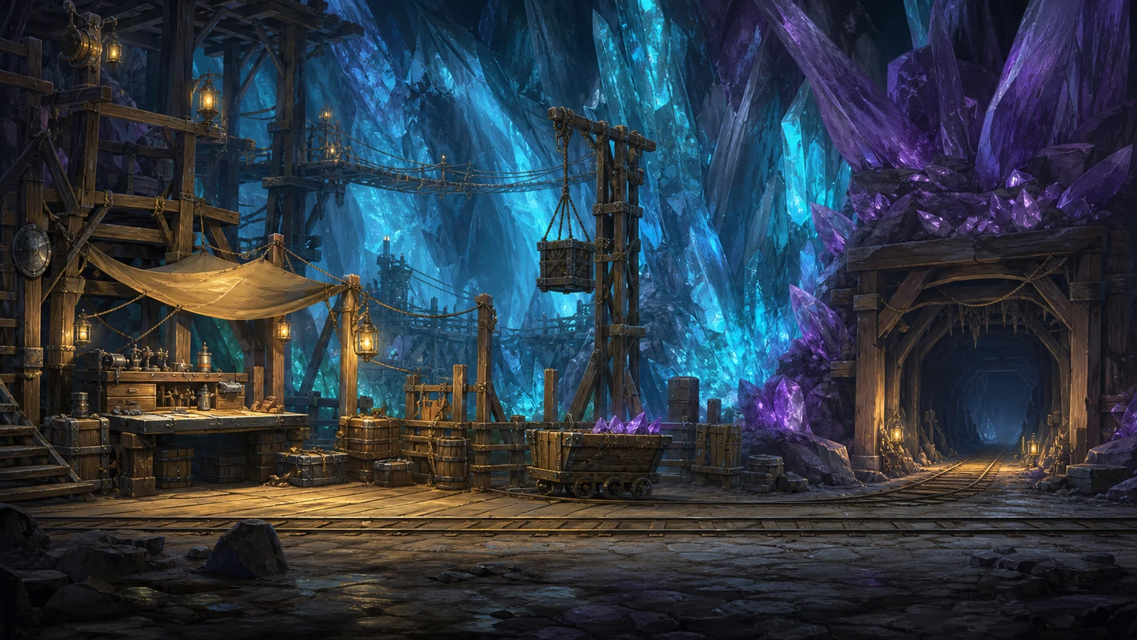 World illustration of Crystal Caverns